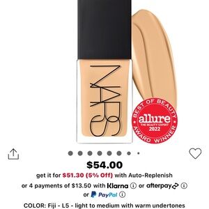 NARS Foundation in Fiji - Light with Warm Undertones Shade 5 Fiji